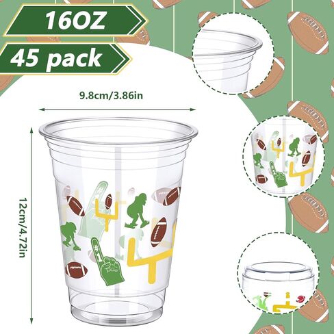 Suclain 45 Pcs 16oz Football Cups Bulk Football Party Birthday Decorations in Kuwait