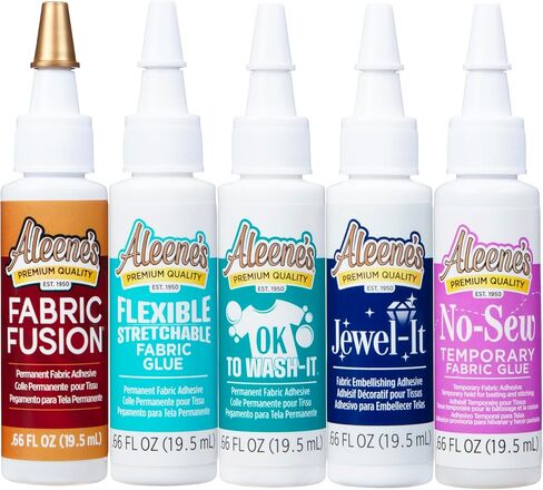 Aleene's Tacky Pack Fabric Glue, 5pk, 0.66 Fl Oz, Clear (25114) in Saudi Arabia