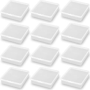 12 Pcs Square Bead Organizers (3.23 x 3.23 x 0.91 inch), Clear Plastic Beads Storage Containers Box for Jewelry Findings and Art Supplies in Saudi Arabia