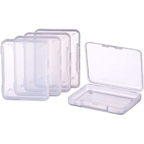 BENECREAT 6 Pack 4.9x4.4x0.43 Inches Rectangle Clear Plastic Bead Storage Containers Box Drawer Organizers with Lid for Beads Cards and Other Craft Accessories in Kuwait