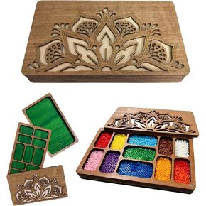 Wooden Bead Board 2-Layer Beading Tray with Magnetic Lid in Kuwait