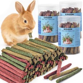ERKOON 38Pcs Rabbit Chew Toys Timothy Hay Sticks, Guinea Pig Toys for Teeth Natural Molar Sticks Rabbits Treats for Bunnies, Chinchilla, Guinea Pigs, Gerbil, Hamster in Kuwait