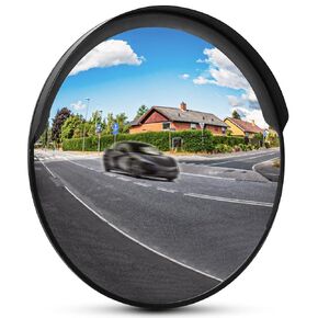 Safety Convex Mirror, Acrylic Curved Traffic Mirror, Adjustable Bracket for Outdoor Indoor, Wide Angle Clear View (Size: 32") in Saudi Arabia