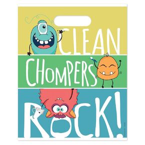 قم بتنظيف Chompers Rock! أكياس هدايا الأسنان، 8 × 10، 100 عبوة in Kuwait