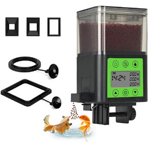 Lychee Automatic Fish Feeder USB Rechargeable 320ML Large Capacity Aquarium Fish Food Dispenser with Two Feeding Ring, Moisture-Proof-Aquarium Electric Timer Feeder for Vacation Business Trips in Kuwait