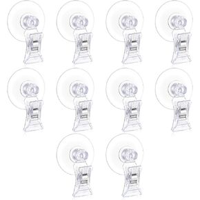 10Pcs Aquarium Plant Holder Aquarium Clips for Food Suction Cup Clips Fish Feeder Clear Plastic Food Feeding Clip for Fish Tanks Suction-Clips in Saudi Arabia