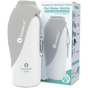 LumoLeaf Insulated Dog Water Bottle 27 oz Stainless Steel - Keep Water Cool or Warm, Portable Pet Water Bowl for Travel, Wide Mouth for Easy Ice Filling & Cleaning in Saudi Arabia