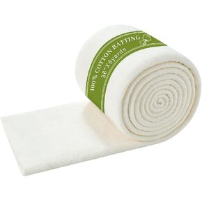 QSTEHEML Natural Cotton Batting for Quilting 36" x 5 Yards, Quilt Batting for Sewing, Lightweight Batting Fabric for Potholders & Handmade Quilts & DIY Projects, Microwave Safe for Bowl Cozies in Kuwait