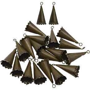 20 PCS Small Witch Bells with Floral Border, Vintage Bronze Craft Bell for Garden Door Hanging Wind Chimes Car Christmas in Kuwait