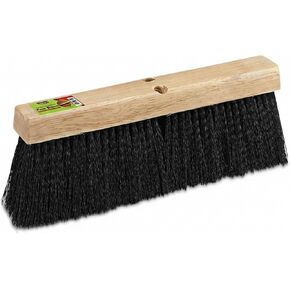 Black Indoor Push Broom Head – Heavy Duty Hardwood Block – Polypropylene Bristles – Deck Scrub Brush – Two Threaded Handle Holes for Better Assist (18") in Saudi Arabia