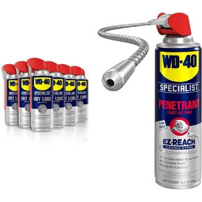 التشحيم الجاف المتخصص WD-40 مع بخاخات القش الذكية بطريقتين، 10 أونصة [6 عبوات] in Kuwait