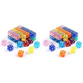 Yinsun 40pcs 16mm Colored Dice Set, 6 Sided Dice - 8 Translucent Colors in Saudi Arabia