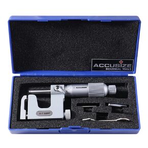 أدوات Accusize الصناعية 0-1 بوصة × 0.0001 بوصة ميكرومتر متعدد السندان في صندوق مناسب، P101-S100 in Kuwait