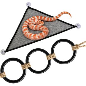 Snake Enrichment Toys Ball with Hammock, DIY Snake Climbing Toys with Hammock, Reptiles Climbing Toy Hammocks for Ball Pythons, Corn Snakes, Bearded Dragons, Geckos (Black) in Kuwait