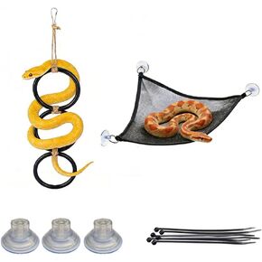 Snake Enrichment Toys Ball with Hammock,Reptile Climbing Hammock Toy,Snake Climbing Toy for Small Ball Python Corn Snake,Python Playground Climbing Toys (Black) in Kuwait