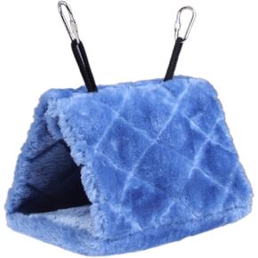 Vktech® Plush Snuggle Bird Hammock Hanging Snuggle Cave Happy Hut Bird Parrot Hideaway Size M (23.5 * 22cm) (Blue) in Kuwait