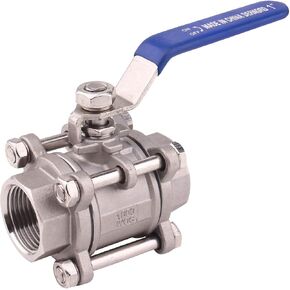 DERNORD Ball Valve 1 Inch NPT Threaded - Stainless Steel 304 Female 3 Piece Full Port (1" NPT Female) in Saudi Arabia