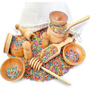 Child-Sized Wooden Tool Set for Sensory Bin, 10-Pieces in Kuwait