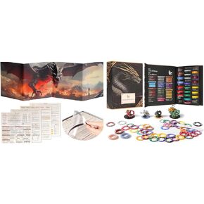 Grajar DND Customizable DM Screen 5e & 92 PCS Status Effects Markers in Kuwait