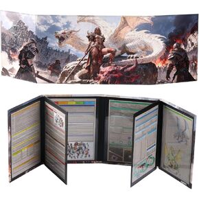 D&D 5e DM Screen 3D Relief White Dragon 8 Panel Dungeon Master Gift in Saudi Arabia