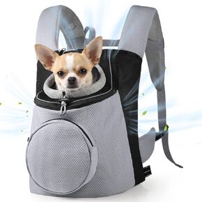 BONTHEE Pet Dog Backpack Carrier Small Pet Front Backpack,Ventilated Mesh Dog Travel Back Pack with Sturdy PE Bottom Support, Chest Buckle for Small Dogs & Cats, Outdoor Hiking for Pets Up to 10 lbs in Kuwait