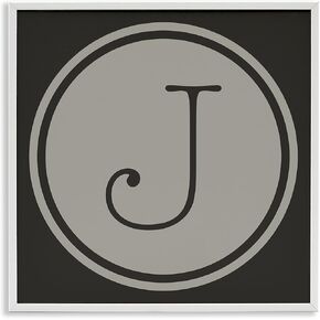 Stupell Industries Modern J Initial Round Elevator Key Shape Framed Wall Art in Saudi Arabia