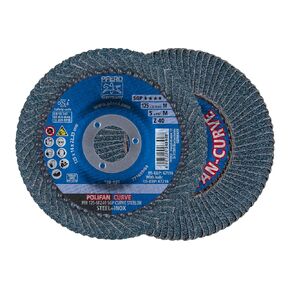 PFERD Polifan Abrasive Flap Disc, Radial Shape, Round Hole, Phenolic Resin Backing, Zirconia Alumina, 5" Dia., 40 Grit (Pack of 1) in Saudi Arabia
