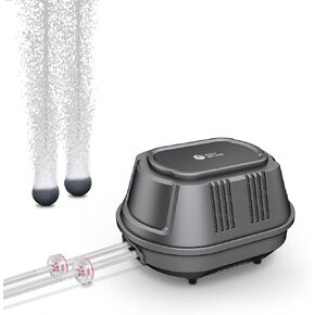 AquaMiracle Aquarium Air Pump 3W/6W/10W, Super Quiet Powerful Fish Tank Air Pump with Double-Layer Sound Insulation, Adjustable Pond Aerator Pump, High Efficiency Oxygen Supply for Aquariums in Saudi Arabia