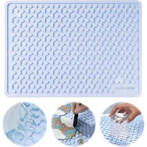 حصيرة تجميع الراتنج الفاخرة من LET'S RESIN، حصيرة سيليكون كبيرة مقاس 20 بوصة × 14 بوصة، سهلة التنظيف وسجاد سيليكون سميك مقاوم للحرارة للحرف اليدوية، قوالب الراتنج، راتنجات الإيبوكسي، حصيرة العجين، مفرش أطباق (أزرق) in Kuwait