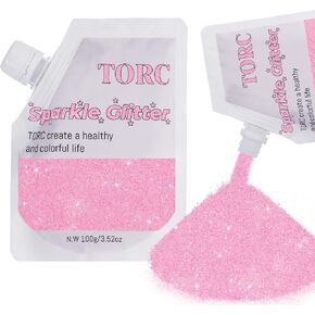 TORC Brown Extra Fine Glitter Chocolate Bronze 1/96" Ultra Fine 100g (3.5oz) Glitter with Spout Pouch, Easy Pour No Spill Bag for Resin, Tumblers, Slime, Autumn, Thanksgiving, Makeup, Nails, Hair in Saudi Arabia