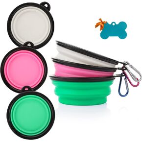Collapsible Silicone Dog Bowls, 3-Pack Travel Pet Food Water Bowls in Saudi Arabia