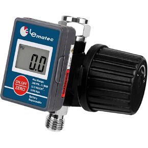 LE LEMATEC Digital Air Pressure Gauge with Diaphragm Air Regulator Valve; 1/4 In. NPT Accurate Air Compressor Regulator with Digital Gauge – Up to 150 PSI; Paint Gun Air Pressure Regulator - DAR02B in Kuwait