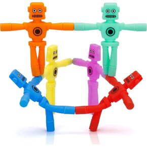 Resumplan 6 Pack Magnetic Robot Toys for Boys & Girls, Party Favors and Birthday Gifts,Silicone STEM Travel Fidget Set for Kids in Kuwait