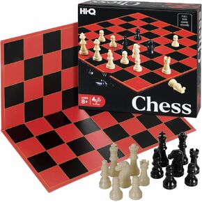 HI-Q Checkers & Tic-Tac-Toe Board Game Set – Classic Strategy for Kids & Family – Features Interlocking Stacking Pieces & Folding Board – Ages 6+ in Kuwait