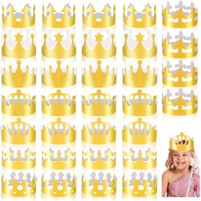 Gold Paper Crowns, Birthday King Crown, Paper Prince Princess Foil Party Crowns Hat for School Classroom in Saudi Arabia