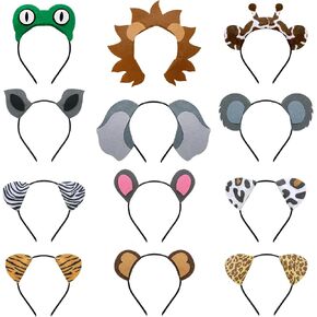 CiyvoLyeen 12Pcs Jungle Animal Ear Headband Safari Decor for Children Adult in Kuwait