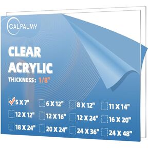 (2-Pack) 12 x 12" Black Acrylic Sheet 1/8" Thick - Safe Laser Cutting Black Plexiglass Plastic Sheet; Use for Craft Projects, Signs, Sneeze Guard and More - Cut with Cricut, Saw or Hand Tools in Kuwait