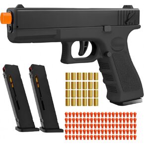 Soft Bullet Toy Gun with Shell Ejecting,Gun Fidget Toy with 100 Soft Bullets, 24 Shells and 2 Magazines,Education Toy Model,Christmas Birthday Gifts for Boys&Girls Kids Adults Age 8+(Black) in Kuwait