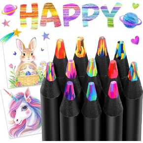Art Supplies, 12 Rainbow Colored Pencils, Teen Girl Gifts Trendy Stuff, Arts and Crafts for Kid Ages 8-12, Gifts for 5-12 Year Old Girl in Saudi Arabia