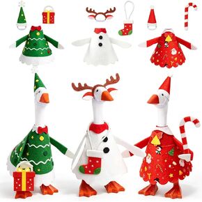 3 Set 7 inch Desk Goose Outfits, Christmas Desktop Goose Clothes Accessories for Home Office Decor in Kuwait