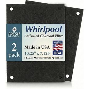 2 قطعة من فلتر استبدال الفحم في الميكروويف - مقاس عالمي يناسب OTR فريجيدير Whirlpool GE LG Maytag KitchenAid Appliances - الكربون المنشط للرائحة in Kuwait