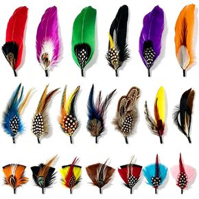 20Pcs Colorful Natural Hat Feathers Assortment in Kuwait