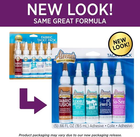 Aleene's Tacky Pack Fabric Glue, 5pk, 0.66 Fl Oz, Clear (25114) in Saudi Arabia