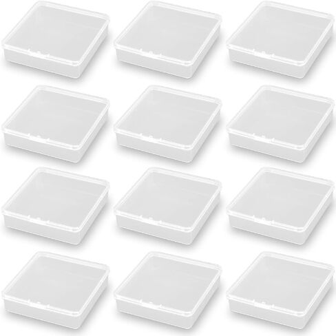 12 Pcs Square Bead Organizers (3.23 x 3.23 x 0.91 inch), Clear Plastic Beads Storage Containers Box for Jewelry Findings and Art Supplies in Kuwait