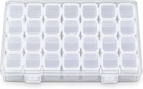 28-Compartment Bead Organizer,Clear Plastic Craft Storage Box with 4 x 7 in Kuwait