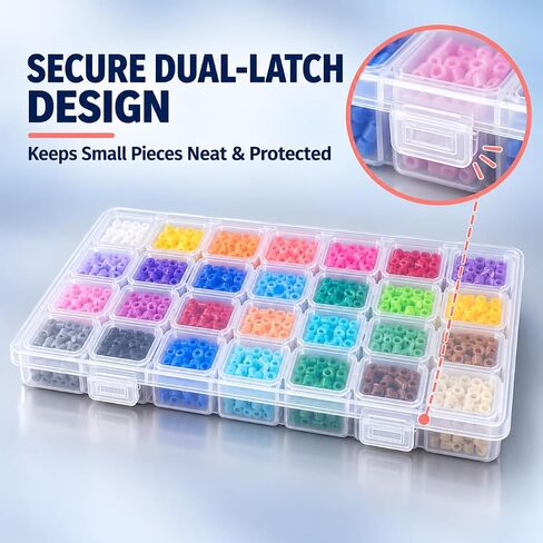 28-Compartment Bead Organizer,Clear Plastic Craft Storage Box with 4 x 7 in Kuwait