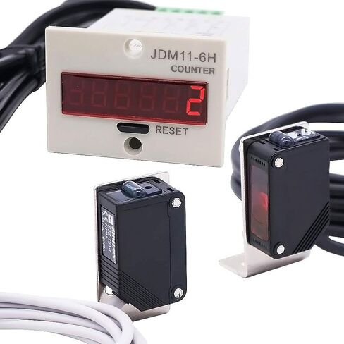 Twidec/ 0-2M Adjustable Indoor Wall Mounted Photoelectric Beam Sensor NPN (NO Or NC Switchable ) photoelectric Sensor Switch Proximity Switch 2m line Cable Induction with Reflector Panel E3Z-R61-Z-G in Kuwait