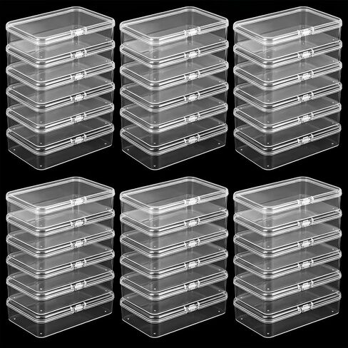 moheaaei 36 Pcs Clear Plastic Bead Storage Containers with Lids, Small Plastic Boxes for Organizing Jewelry, Crafts, Beads, 4.13 x 2.95 x 0.98 Inch in Kuwait
