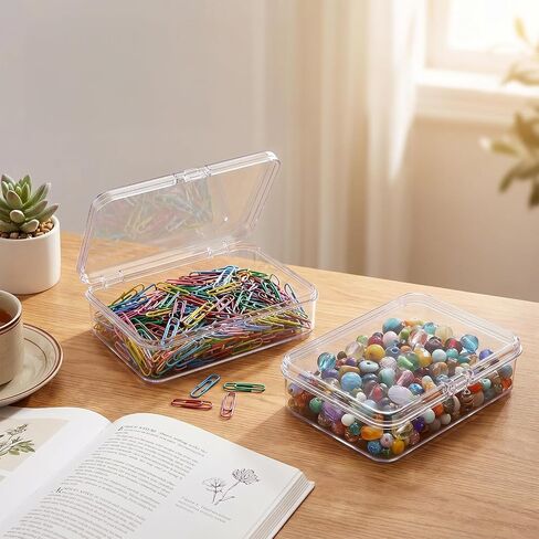 moheaaei 36 Pcs Clear Plastic Bead Storage Containers with Lids, Small Plastic Boxes for Organizing Jewelry, Crafts, Beads, 4.13 x 2.95 x 0.98 Inch in Kuwait