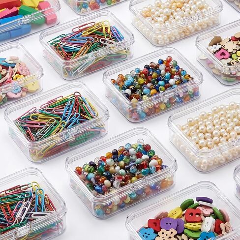 moheaaei 36 Pcs Clear Plastic Bead Storage Containers with Lids, Small Plastic Boxes for Organizing Jewelry, Crafts, Beads, 4.13 x 2.95 x 0.98 Inch in Kuwait